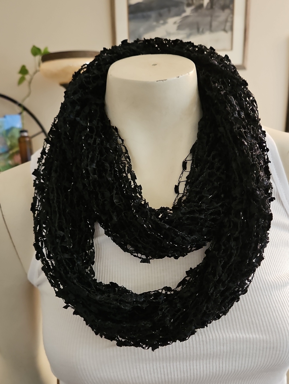 Black Lightweight Loop Scarf - Women's Infinity Scarf